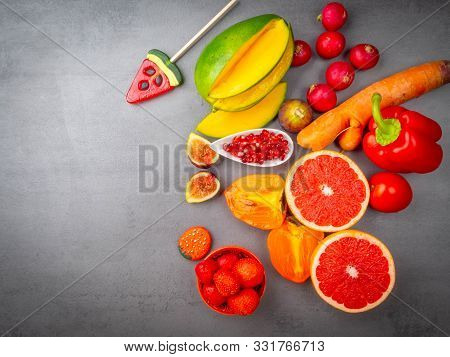Healthy Fruits And Vegetables Products For Immunity Boosting, Rich In Vitamins And Antioxidants, Car