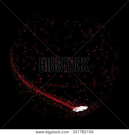 A White And Red Commet Streaking Through The Heavens.