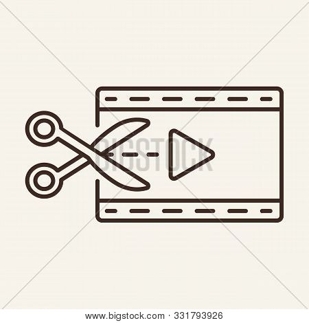 Film Editing Line Icon. Television, Multimedia, Leisure. Cinema Business Concept. Vector Illustratio