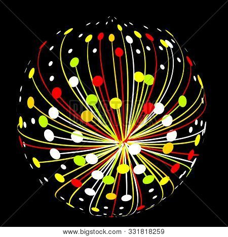 An Abstract Multi Colot Explosion Against A Black Background