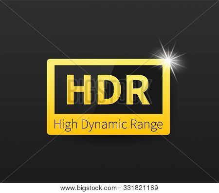 High Dynamic Range Imaging, High Definition. Hdr. Vector Stock Illustration.