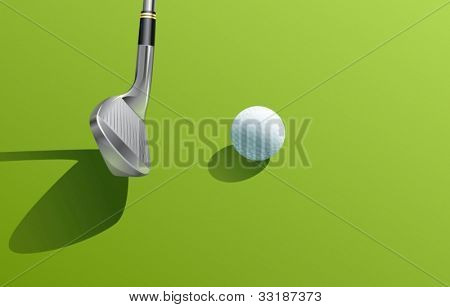 Illustration of iron golf shot