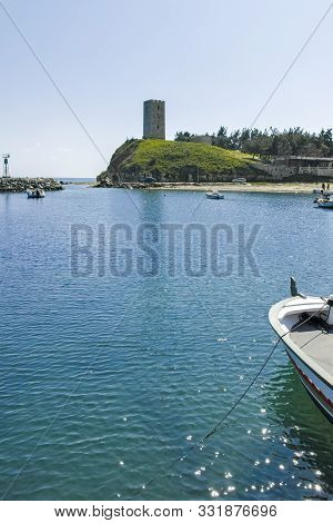 Nea Fokea, Kassandra,  Greece - March 31, 2019: Panorama Of Town Of Nea Fokea, Kassandra, Chalkidiki