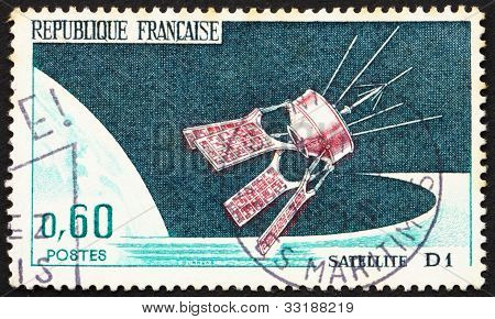 Briefmarke Frankreich 1962 Satelliten D1