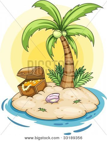 Illustration av en öde ö