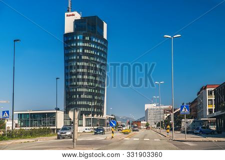 Narvik, Norway - July 28, 2018: Scandic Hotel In Narvik Is One Of The Tallest Buildings In North Nor