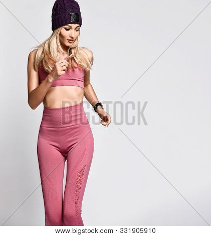 Beautiful Woman With Perfect Athletic Slim Figure By Physical Education Or Fitness, Leads A Healthy 