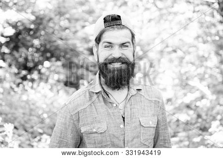 Freshly Cut. Happy Brutal Man With Beard. Barber. Hispter Style. Fashion Portrait Of Man. Hair Beard