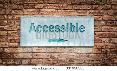 Street Sign The Direction Way To Accessible