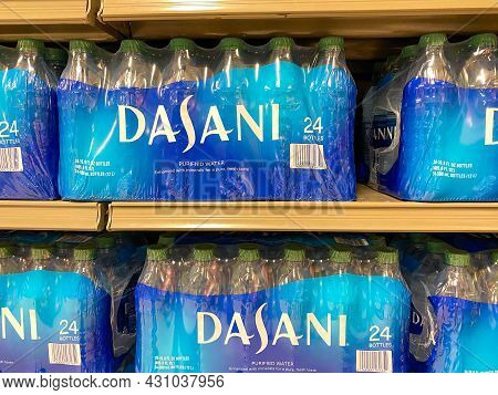 Cases Of Dasani Bottled Water At A Publix Store.