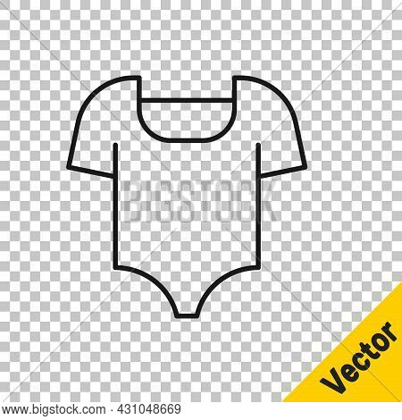 Black Line Summer Beach Swimsuit Icon Isolated On Transparent Background. Beach Women Fashion. Vecto