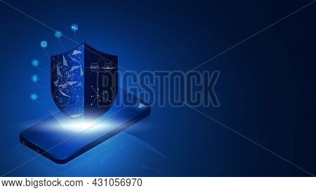 Internet Security Connection On Smartphone, Internet Of Things, Iot, Connection Network Technology, 