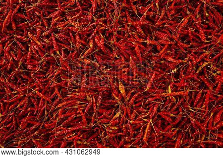 Dried Red Hot Chilli Texture Background