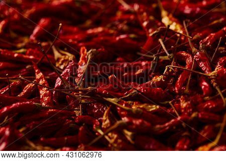Dried Red Hot Chilli Texture Background