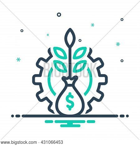 Mix Icon For Financial Pecuniary Investment Invest Money Statistics Growth Development Rise