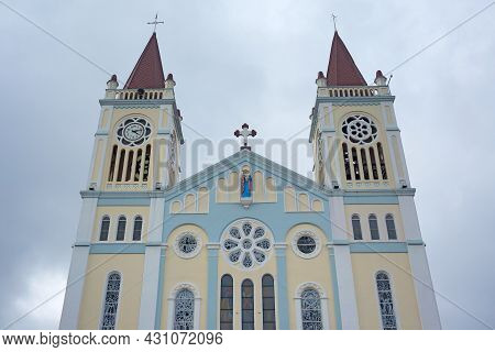 Facade Of Our Lady Of The Atonement Cathedral, Also Known As Baguio Cathedral In Baguio, Philippines