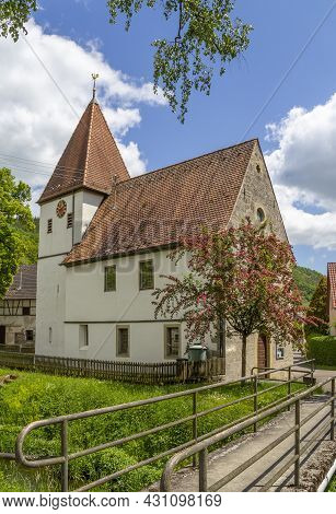 Small Church Located In Eberbach, A Part Of Mulfingen In Hohenlohe, Germany