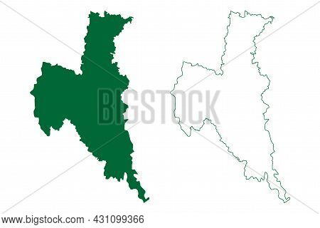 North 24 Parganas District (west Bengal State, Republic Of India) Map Vector Illustration, Scribble 