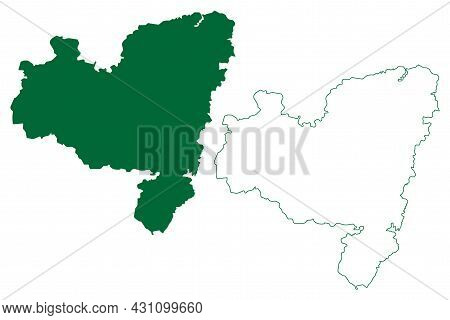 Purulia District (west Bengal State, Republic Of India) Map Vector Illustration, Scribble Sketch Pur