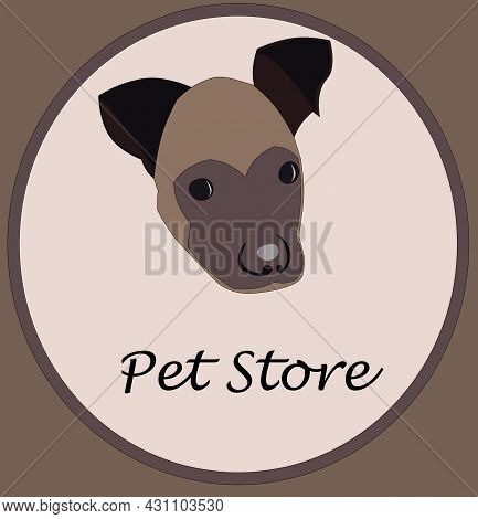 Vector Small Dog Pet Store Logo Brown