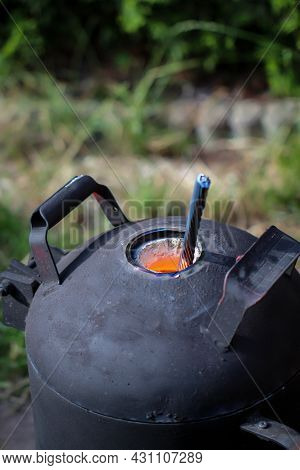 A Leisure Furnace For Melting Copper And Bronze.