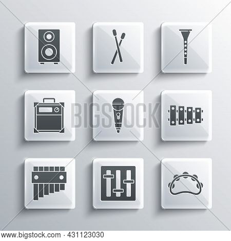 Set Sound Mixer Controller, Tambourine, Xylophone, Microphone, Pan Flute, Guitar Amplifier, Stereo S