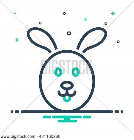 Mix Icon For Wild Wooded Rabbit Hare Cony Hare Face Animal