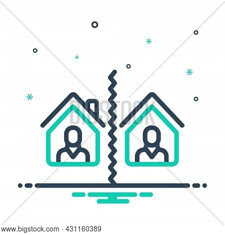 Mix Icon For Separate Break-up Divide Distinct Aloof Segregate Split Neighborhood