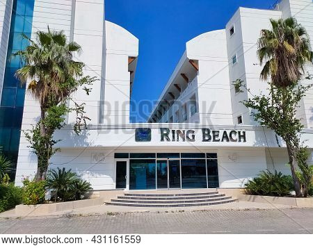 Beldibi, Kemer, Antalya, Turkey - May 11, 2021: Ring Beach Hotel 5 Or Resort