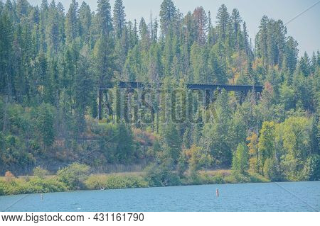 View Of Chatcolet Lake In Heyburn State Park In The Mountains Of Plummer, Idaho