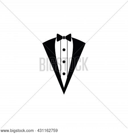Tuxedo Man Logo Design Vector Illustration. Tuxedo Shirt. Tuxedo Symbol Illustration.