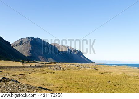 Hvalnes Lava Beach Landscape, East Iceland Landmark. Iceland Scenery