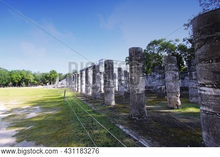 Mayan Pyramid In Chichen Itza Ruins, Yucatan, Mexico