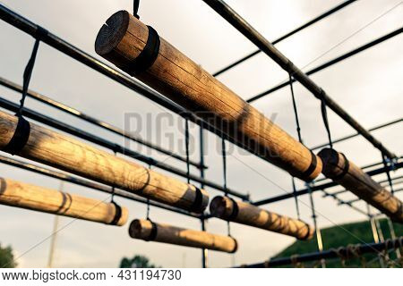 Obstacle Course Race Ocr, Horizontal Logs In A Row, Sunset
