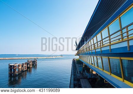 Old Ferry Port And Lighthouse In Sassnitz On The Island Ruegen, Germany.