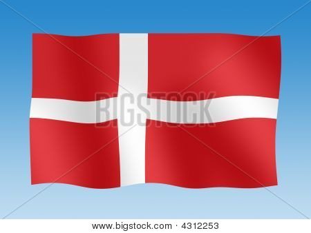 Viftende Flag Danmark