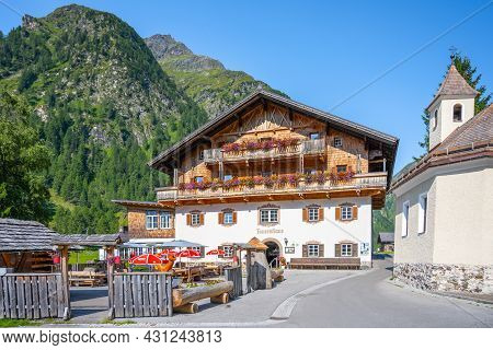 Matrei In Osttirol, Austria - August 21, 2021: Matreier Tauernhaus - Typical Alpine Hotel And Restau