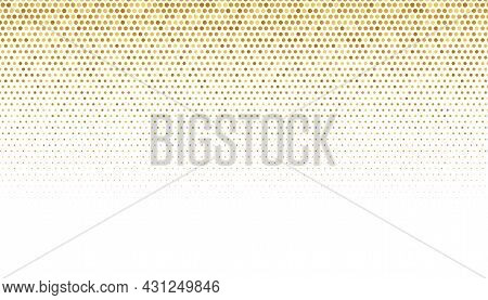 Golden Halftone Pattern On White Background Vector Design Illustration