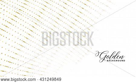 Golden Circle Dots Pattern Lines Luxury White Background