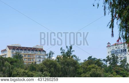 Partial View Of Hotels At Burnham Park In Baguio, Philippines, Southeast Asia. Photo Taken On August