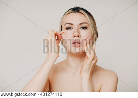 Young Adult Doing Facial Gymnastics Self Massage And Rejuvenating Exercises Face Building And Liftin