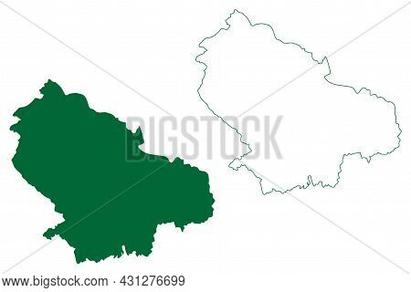 Udhampur District (jammu And Kashmir Union Territory, Republic Of India) Map Vector Illustration, Sc