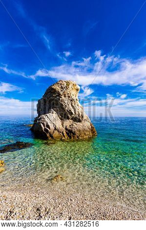 The Beach Of Sansone Is Considered One Of The Most Beautiful Beaches Of Elba Island, Italy