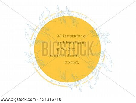 Hand Drawn Spearmint Or Mentha Spicata Isolated. Contour Spearmint Without Color Fill. Ideal For Mag