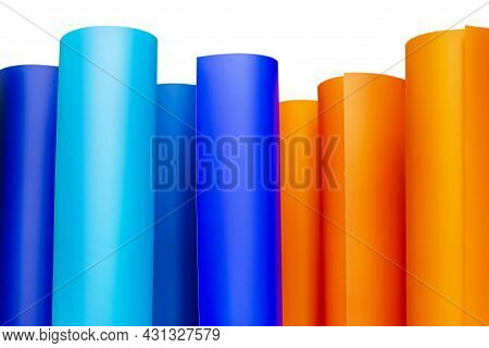Adhesive Colored Films. Plotter Isolate. Material For Advertisers.