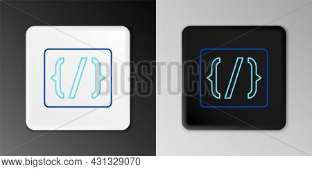 Line Programming Language Syntax Icon Isolated On Grey Background. Syntax Programming File System. C