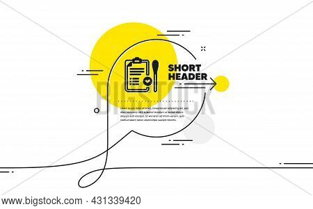 Nasal Swab Test Passed Icon. Continuous Line Chat Bubble Banner. Report With Cotton Swab Sign. Coron
