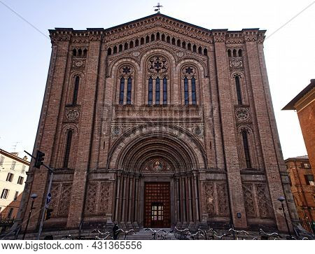 Facade Of The Church Of The Sacred Heart Of Jesus (chiesa Del Sacro Cuore) In Bologna. Italy