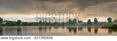 Panoramic View Of Cork Lough In Summer. Ireland.