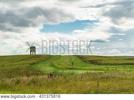 Photo Of Chesterton Windmill In A Big Valley, Uk